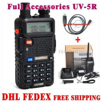 4 PCS Free DHL Portable UV-5R UV 5R UV5R 128CH Dual Band VHF/UHF 136-174/400-520 Two Way Radio Radio Walkie Talkie 014089