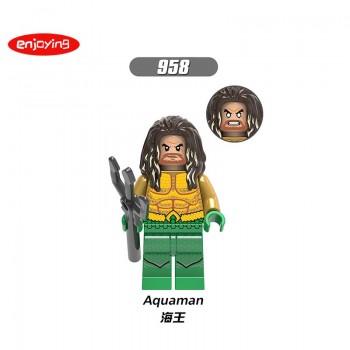 Super Heroes Marvel Figures Aquaman Spiderman Batman Stan Lee Compatible with LEGOing Anime Building Blocks Toys for Childern