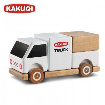 Advanced Beech Wooden Truck Model educational toys Magnetic Kids building blocks boys Assemble Toys for children above 3 amp; adult