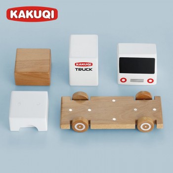 Advanced Beech Wooden Truck Model educational toys Magnetic Kids building blocks boys Assemble Toys for children above 3 amp; adult