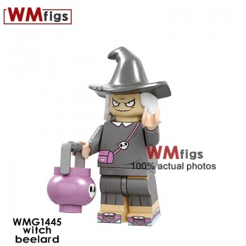Single Legoingly Witches with Hat Magic Wand Broom Coco Day of the Dead Michael Jackson Building Blocks Toys for Children Gift
