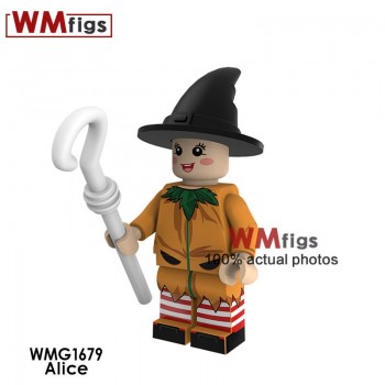 Single Legoingly Witches with Hat Magic Wand Broom Coco Day of the Dead Michael Jackson Building Blocks Toys for Children Gift