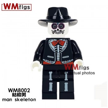 Single Legoingly Witches with Hat Magic Wand Broom Coco Day of the Dead Michael Jackson Building Blocks Toys for Children Gift