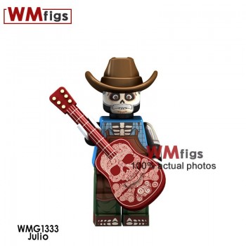 Single Legoingly Witches with Hat Magic Wand Broom Coco Day of the Dead Michael Jackson Building Blocks Toys for Children Gift