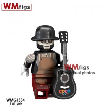 Single Legoingly Witches with Hat Magic Wand Broom Coco Day of the Dead Michael Jackson Building Blocks Toys for Children Gift
