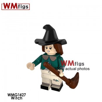 Single Legoingly Witches with Hat Magic Wand Broom Coco Day of the Dead Michael Jackson Building Blocks Toys for Children Gift