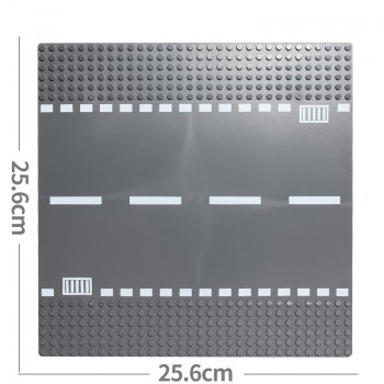 Road Plate Straight Crossroad Curve T-Junction Building Blocks Parts Bricks Base Compatible Legoe City Blocks Baseplate Toys