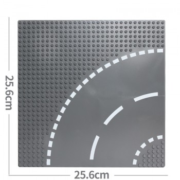 Road Plate Straight Crossroad Curve T-Junction Building Blocks Parts Bricks Base Compatible Legoe City Blocks Baseplate Toys