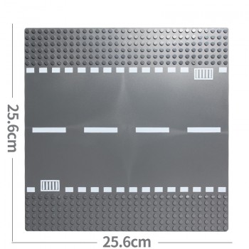 Road Plate Straight Crossroad Curve T-Junction Building Blocks Parts Bricks Base Compatible Legoe City Blocks Baseplate Toys