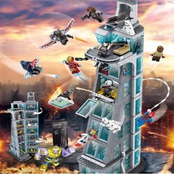 New Upgraded Version SuperHeroes ironman marvel Avenger Tower fit legoings Avengers gift Building Block Bricks boy kid gift Toy