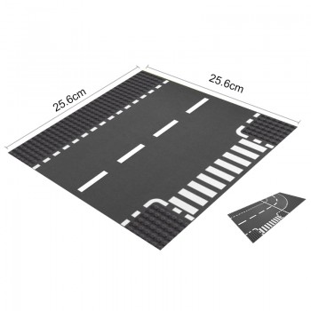 TUKATO Road Baseplate Straight Crossroad Street view road Baseplate Building Blocks Parts Bricks Compatible Legoe toys foy kids
