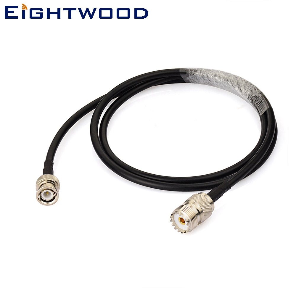 Eightwood truck antenna adapter cable assembly BNC male to SO239 UHF Female connector Pigtail  RG58 Cable