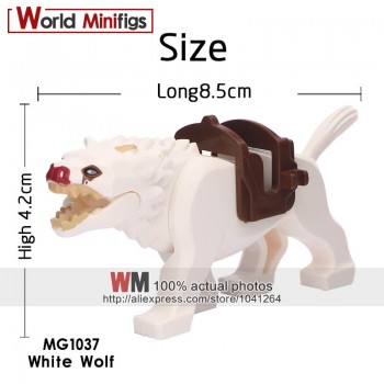 Single Sale Animal Series Shark Tiger Black Pather Giraffe Bear Gorilla Building Blocks Educational Legoings Toys For Children