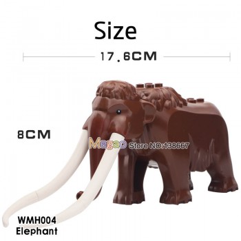 Single Sale Animal Series Shark Tiger Black Pather Giraffe Bear Gorilla Building Blocks Educational Legoings Toys For Children