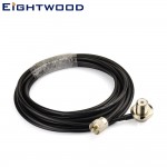 Eightwood Antenna adapter cable assembly UHF male straight PL-259 to SO-239 UHF Female Right Angle Pigtail jumper RG58 cable