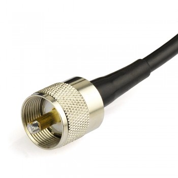 Eightwood Antenna adapter cable assembly UHF male straight PL-259 to SO-239 UHF Female Right Angle Pigtail jumper RG58 cable