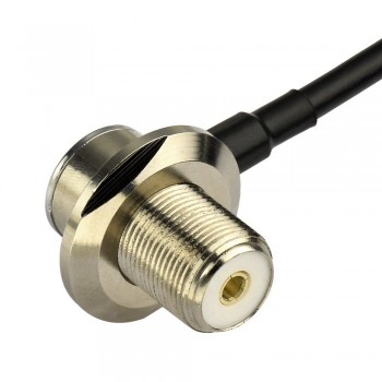 Eightwood Antenna adapter cable assembly UHF male straight PL-259 to SO-239 UHF Female Right Angle Pigtail jumper RG58 cable