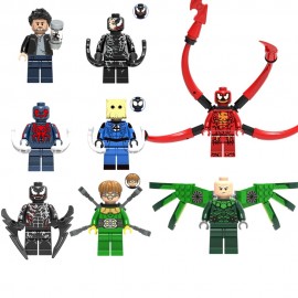 For legoing Marvel Carnage Venom FigureS Spider man Riot DC Doctor Octopus Vulture Bombastic Bag Man Models Building Blocks Toys