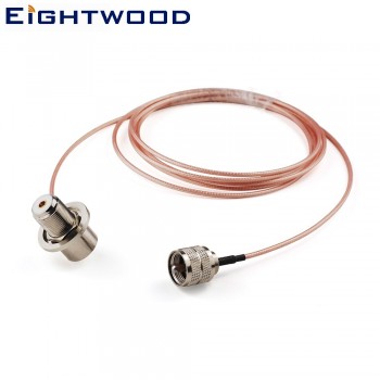 Eightwood    antenna adapter cable assembly UHF male straight PL-259 to SO-239 UHF Female Right Angle Pigtail jumper RG316 C