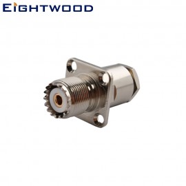 Eightwood UHF/SO239 Clamp Jack with Flange /Panel Mount Connector for LMR400 (5PCS)