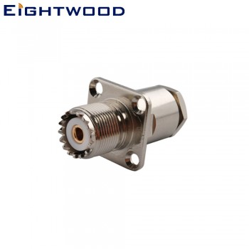 Eightwood UHF/SO239 Clamp Jack with Flange /Panel Mount Connector for LMR400 (5PCS)