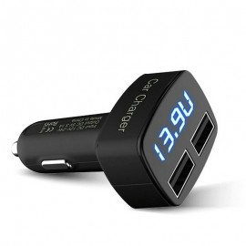 Car Charger Universal 4 In 1 Dual USB Socket Adapter Voltage DC 5V 3.1A Output Temperature Current Meter Tester For Phone MP3