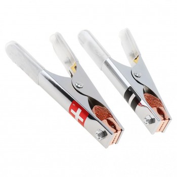 2 Pcs 300A 170x75mm Nickel Plating Copper Mouth Arc Earth Ground Cable Copper Grip Battery Alligator Clip