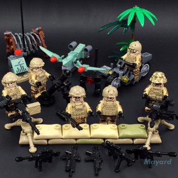 Military Figure Swat Team Army Germany soldiers Weapons German guns Mini ww2 modern Building Blocks Compatible Legoed Bricks Toy