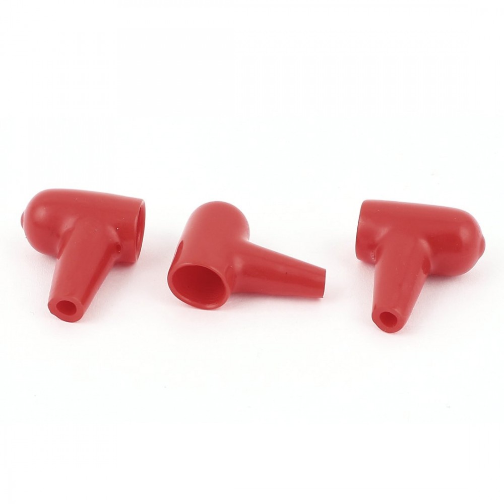 uxcell 3Pcs PVC Battery Terminal Insulating Protector Covers Red 10mmx4mm
