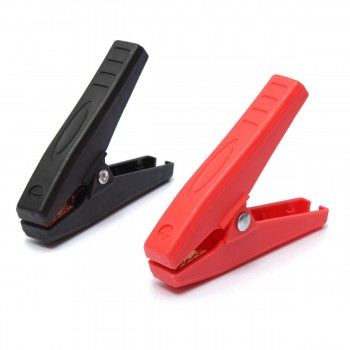 2Pcs 90mm 100A Plastic Car Battery Jump Clips Clamps Electrical Handle Insulated Crocodile Alligator Connector Red And Black