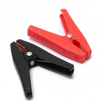 2Pcs 90mm 100A Plastic Car Battery Jump Clips Clamps Electrical Handle Insulated Crocodile Alligator Connector Red And Black