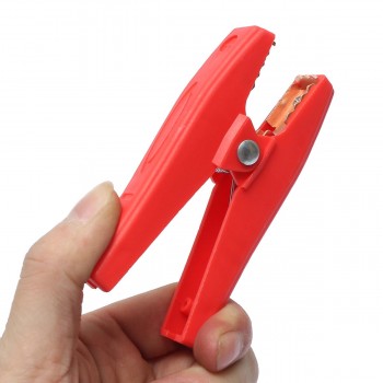 2Pcs 90mm 100A Plastic Car Battery Jump Clips Clamps Electrical Handle Insulated Crocodile Alligator Connector Red And Black