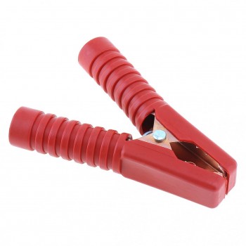 2Pcs 135mm Iron Plating Car Batteries Alligator Clips with Soft Silica Gel Insulated Jacket and Nut Gasket