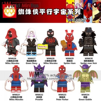 Single Sale Legoingly Gwen Stacy Ghost Spider Spider-Ham Prowler Ultimate Spider-Man Into the Spider-Verse Bricks Children Toys