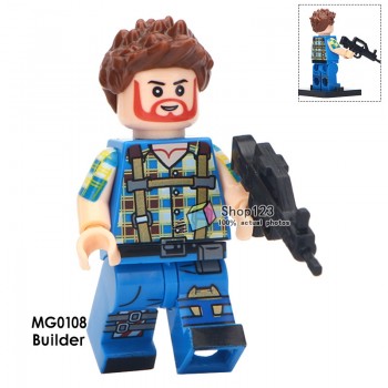 Legoingly Single Sale Battle Royale Sand Halo Spartan Solider With Weapon War Game Action Figures Building Blocks Children Toys