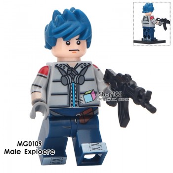 Legoingly Single Sale Battle Royale Sand Halo Spartan Solider With Weapon War Game Action Figures Building Blocks Children Toys