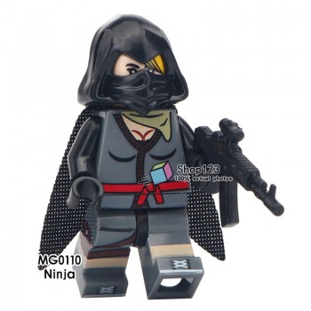 Legoingly Single Sale Battle Royale Sand Halo Spartan Solider With Weapon War Game Action Figures Building Blocks Children Toys