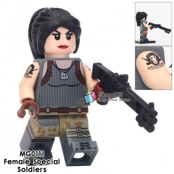 Legoingly Single Sale Battle Royale Sand Halo Spartan Solider With Weapon War Game Action Figures Building Blocks Children Toys