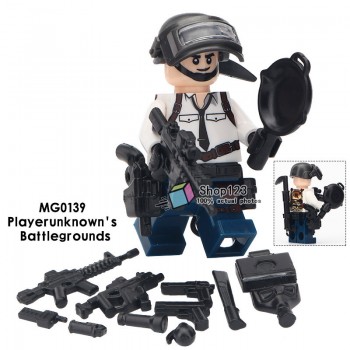 Legoingly Single Sale Battle Royale Sand Halo Spartan Solider With Weapon War Game Action Figures Building Blocks Children Toys