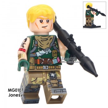Legoingly Single Sale Battle Royale Sand Halo Spartan Solider With Weapon War Game Action Figures Building Blocks Children Toys