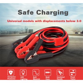 4m Car Auto Emergency Battery Booster Cord Copper Cable with Clip Clamp Charging Booster Cable Car Battery Jumper Wire  New