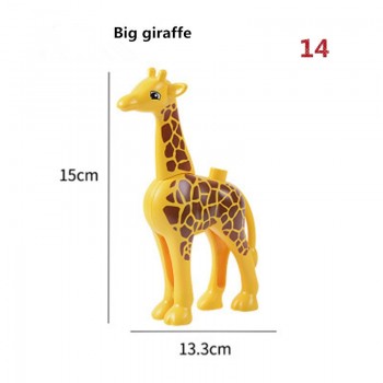 Diy Building Blocks Compatibel With Legoing Duploe Animals Models Dinosaur Deer Panda Elephant Penguin Figures Toys For Children