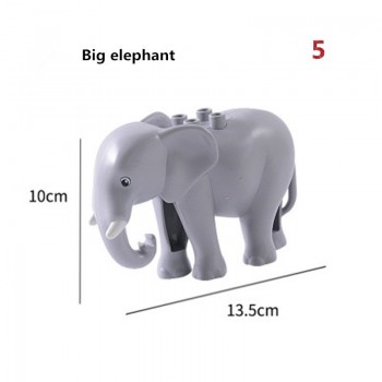 Diy Building Blocks Compatibel With Legoing Duploe Animals Models Dinosaur Deer Panda Elephant Penguin Figures Toys For Children