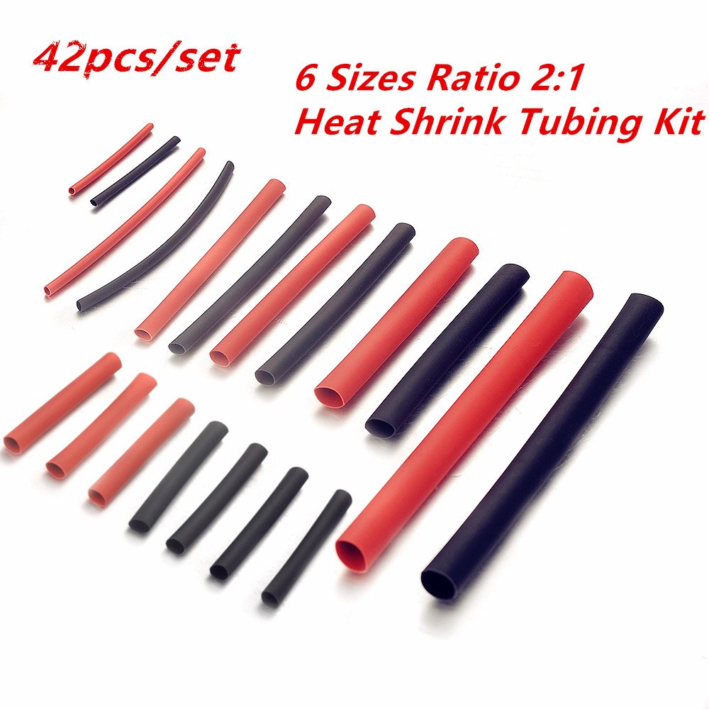 42Pcs 2:1 Polyolefin H-type Heat Shrink Tubing Shrinking Heat Shrinkable Tube Wrap Wire Cable Insulated Sleeving Tubing Kit