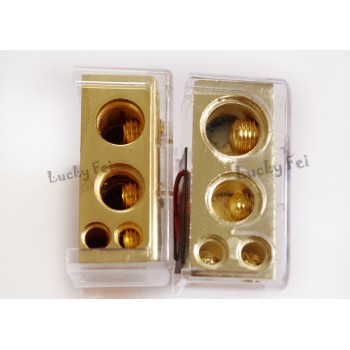 2 unids 0 / 4 / 8 Awg pair of gold digital battery terminal clamps with a built in LED digital display  Car battery terminal