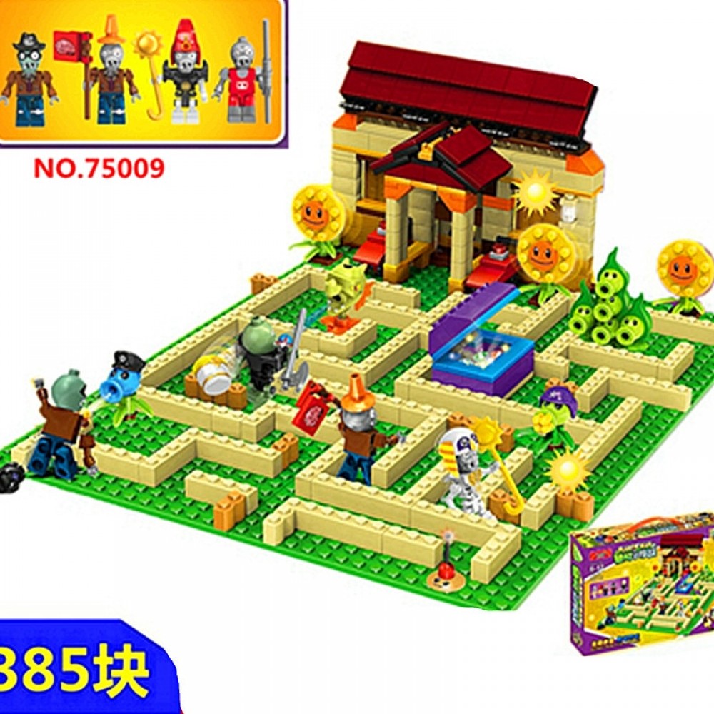 [New] 2018 New2 style plants vs zombies Set Anime Garden Maze Struck Game Building Blocks Bricks Compatible With Legoingly gif