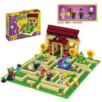 [New] 2018 New2 style plants vs zombies Set Anime Garden Maze Struck Game Building Blocks Bricks Compatible With Legoingly gif