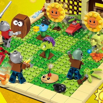 [New] 2018 New2 style plants vs zombies Set Anime Garden Maze Struck Game Building Blocks Bricks Compatible With Legoingly gif