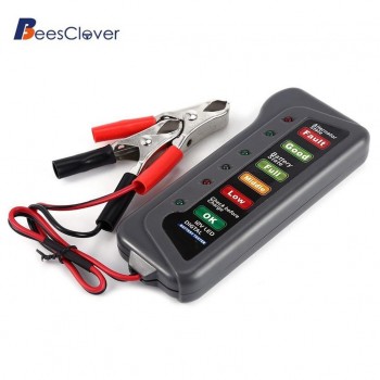 BEESCLOVER  6 LED Lights Display Digital Battery Alternator Tester For Car Motorcycle Trucks 12V Digital Battery Alternator r30