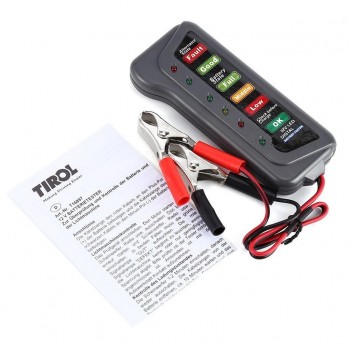BEESCLOVER  6 LED Lights Display Digital Battery Alternator Tester For Car Motorcycle Trucks 12V Digital Battery Alternator r30